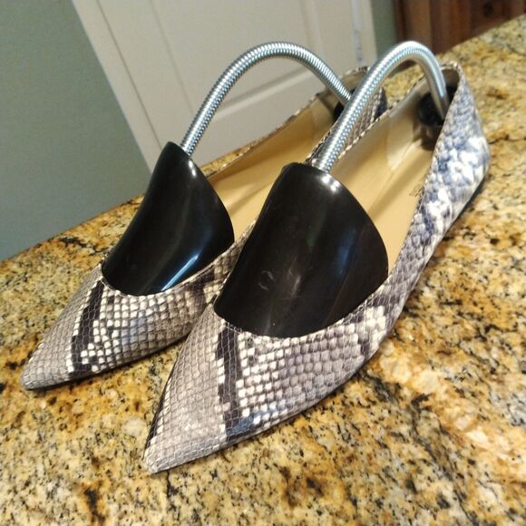 Vintage Snake Print Leather Pointed Toe Flats Michael Kors Size 9.5M - Picture 4 of 13
